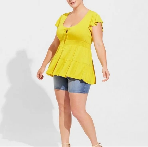 TORRID Size 1 Super Soft Babydoll Style Short Sleeve Shirt 14 16 - Picture 8 of 10